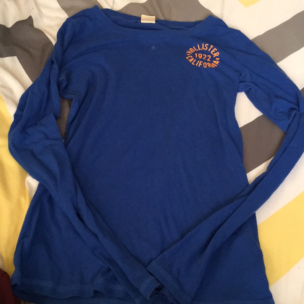 Hollister long sleeve blue and orange tee